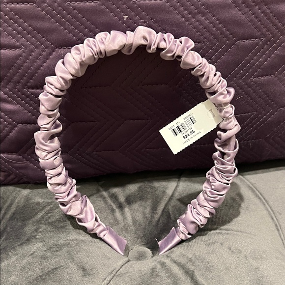 Lilac Satin Scrunch Headband - Picture 1 of 4